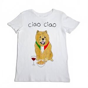NEW UNFORTUNATE PORTRAIT unisex ciao ciao tee in white